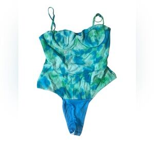 Zara  blue green bodysuit